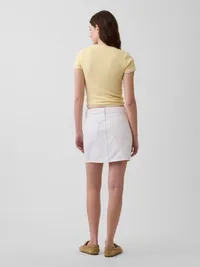 Denim Mini Skirt - Fresh white — view 2