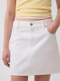 Denim Mini Skirt - Fresh white — view 4