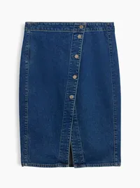 Denim Wrap Skirt - Medium wash — view 2