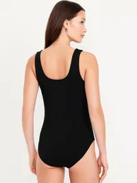 Double-Layer Scoop-Neck Bodysuit - Black Jack — view 2