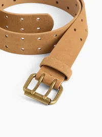 Double-Prong Suede Belt - Deep camel — view 3
