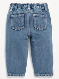 Drawstring Barrel-Leg Jeans for Baby - Medium Wash — view 2