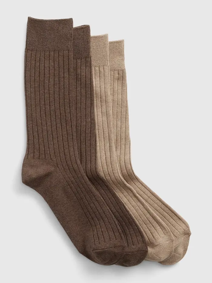 Dress Socks (2-Pack) - Brown