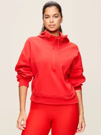 Dynamic Fleece Half-Zip Hoodie Sweatshirt - Bold Red — view 3