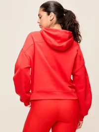 Dynamic Fleece Half-Zip Hoodie Sweatshirt - Bold Red — view 4