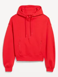 Dynamic Fleece Half-Zip Hoodie Sweatshirt - Bold Red — view 5