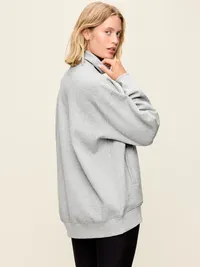 Dynamic Fleece Half-Zip Tunic Sweatshirt - Heather Grey — view 2