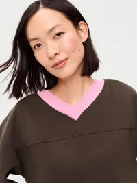 Dynamic Fleece Oversized Cropped Sweatshirt - Black Coffee — view 4