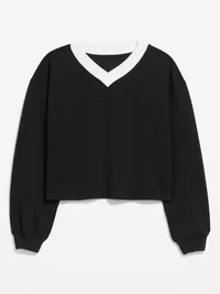 Dynamic Fleece Oversized Cropped Sweatshirt - Black Jack — view 5