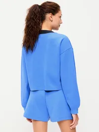 Dynamic Fleece Oversized Cropped Sweatshirt - Cloisonne — view 2
