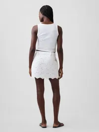 Embroidered Mini Skirt - Fresh white — view 2