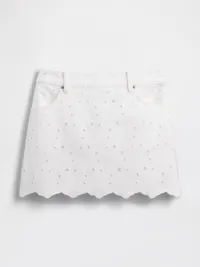 Embroidered Mini Skirt - Fresh white — view 5