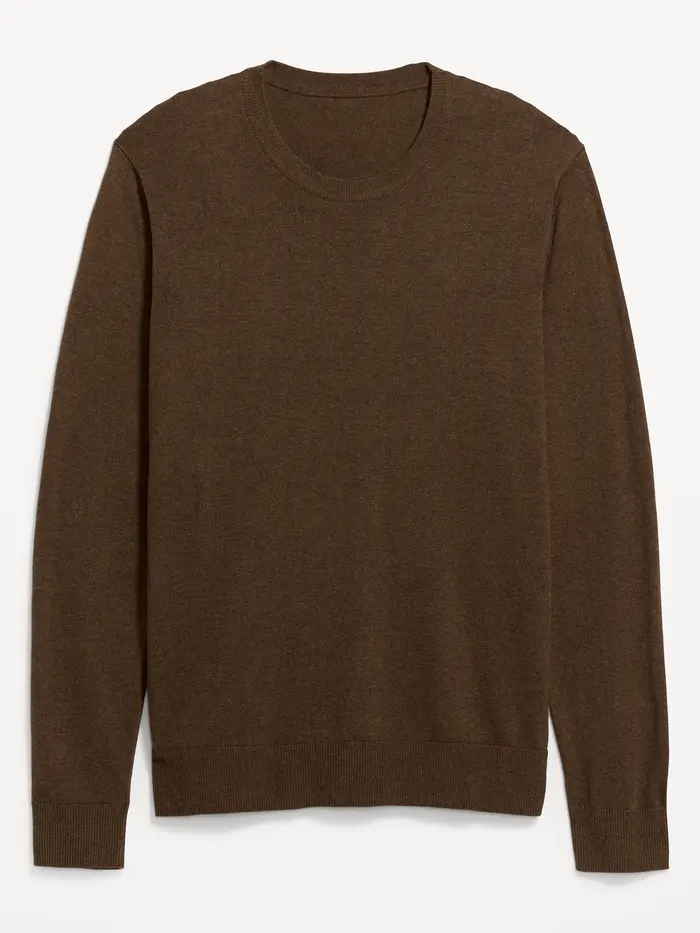 Essential Crew-Neck Sweater - Brown Heather