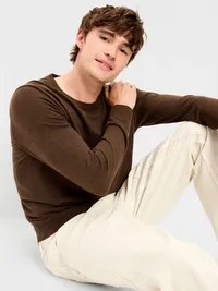 Essential Crew-Neck Sweater - Brown Heather — view 3