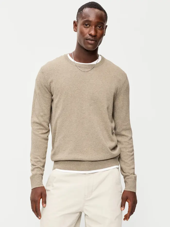 Essential Crew-Neck Sweater - New Tan Heather