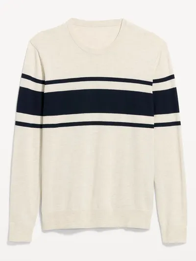 Essential Crew-Neck Sweater - White Heather