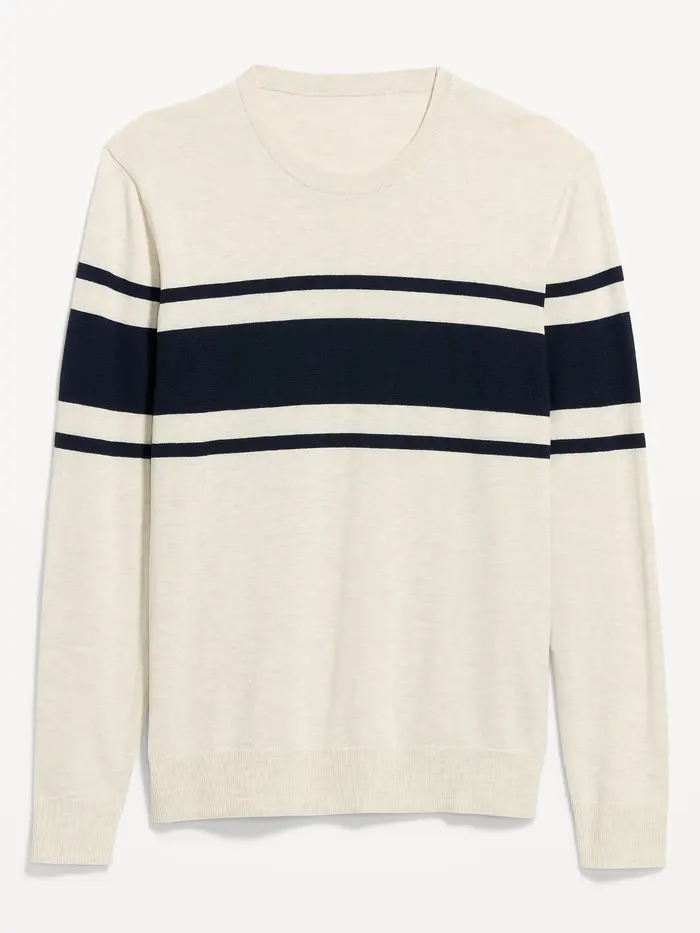 Essential Crew-Neck Sweater - White Heather
