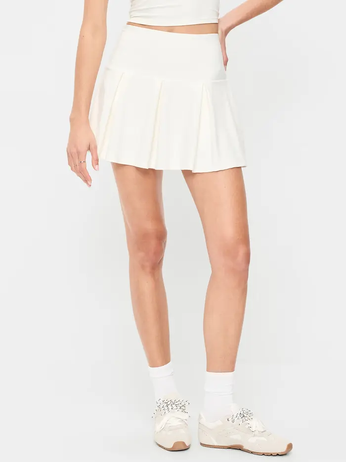 Extra High-Waisted Drop-Waist PowerSoft Skort - Magnolia