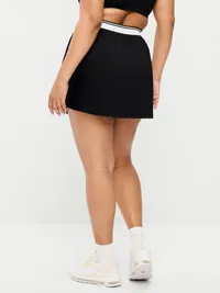 Extra High-Waisted Micro-Pleated Skort - Black Jack — view 4