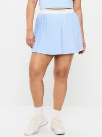 Extra High-Waisted Micro-Pleated Skort - Monet Blue — view 3