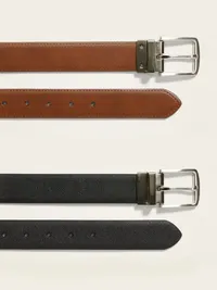 Faux-Leather Reversible Belt - Black Jack — view 2