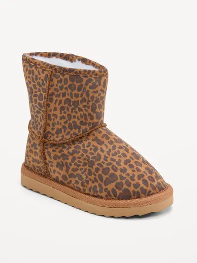 Faux-Suede Boots for Toddler Girls - Leopard