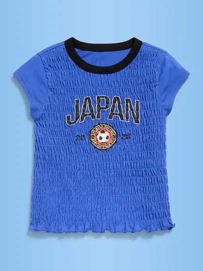 FIFA World Cup 26™ Japan Smocked Graphic T-Shirt for Girls - Japan
