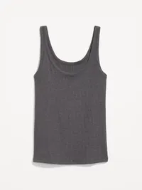 First-Layer Ribbed Scoop-Neck Tank Top - Medium Gray — view 4