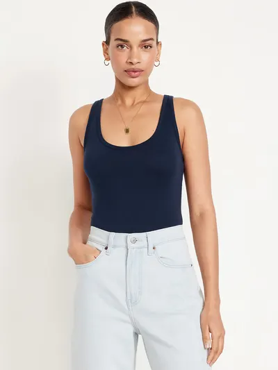 First-Layer Scoop-Neck Tank Top - In the Navy