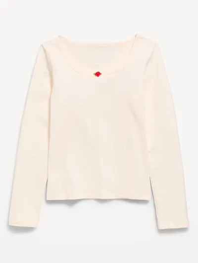 Fitted Long-Sleeve Top for Girls - Creme De La Creme