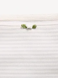 Fitted Off-Shoulder Ribbed Top for Girls - Gray — view 2