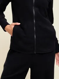 Fitted Performance Fleece Full-Zip Jacket - Black Jack — view 4