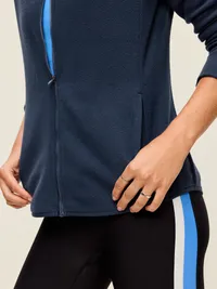 Fitted Performance Fleece Full-Zip Jacket - In the Navy — view 4