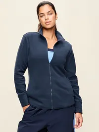 Fitted Performance Fleece Full-Zip Jacket - In the Navy — view 5