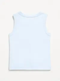 Fitted Sleeveless Ribbed Button-Front Top for Girls - Contrail — view 3