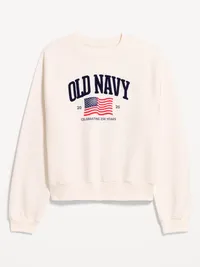 Flag Logo Graphic Sweatshirt - Bright White — view 4