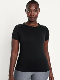 Fluid Seamless Fitted T-Shirt - Black — view 5