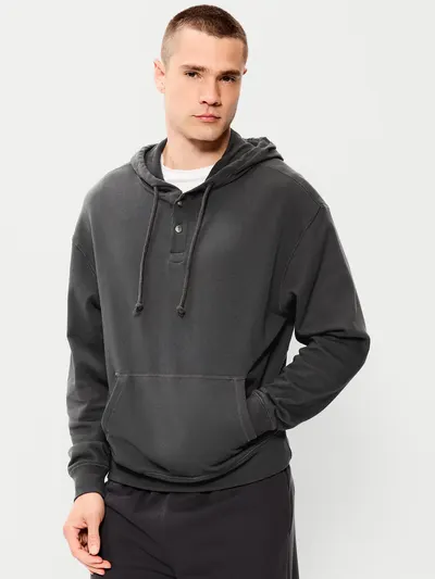 French Terry Pullover Hoodie - Gray