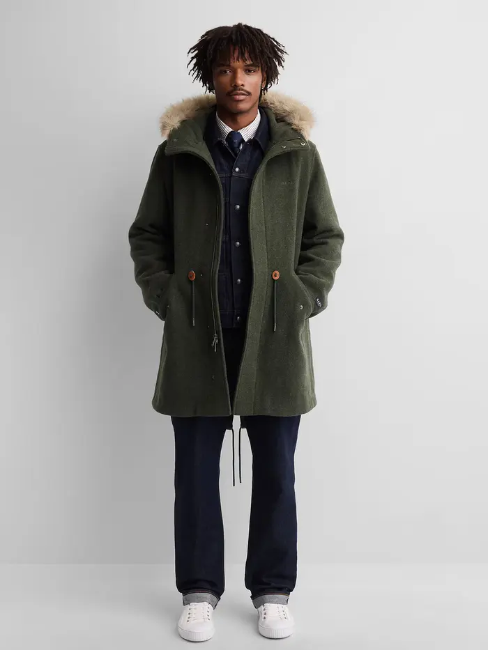 Gap × A.P.C. Oversized Wool-Blend Parka - Evergreen