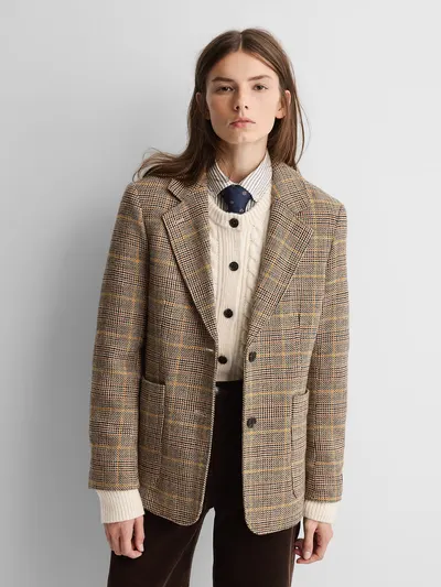 Gap × A.P.C. Wool-Blend Relaxed Blazer - Multi plaid