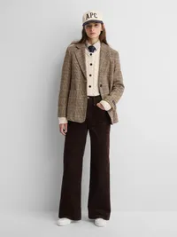 Gap × A.P.C. Wool-Blend Relaxed Blazer - Multi plaid — view 2