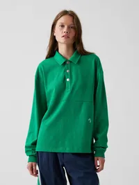 Gap × Malbon Oversized Polo Pullover - Green heath — view 4