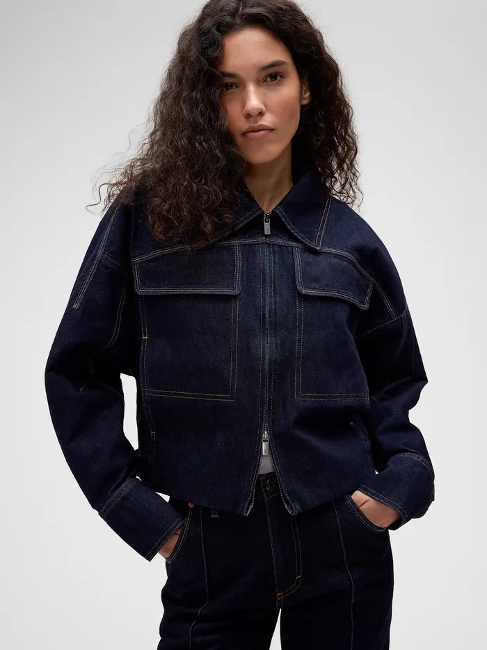 GapStudio Double-Pocket Denim Jacket - Dark denim
