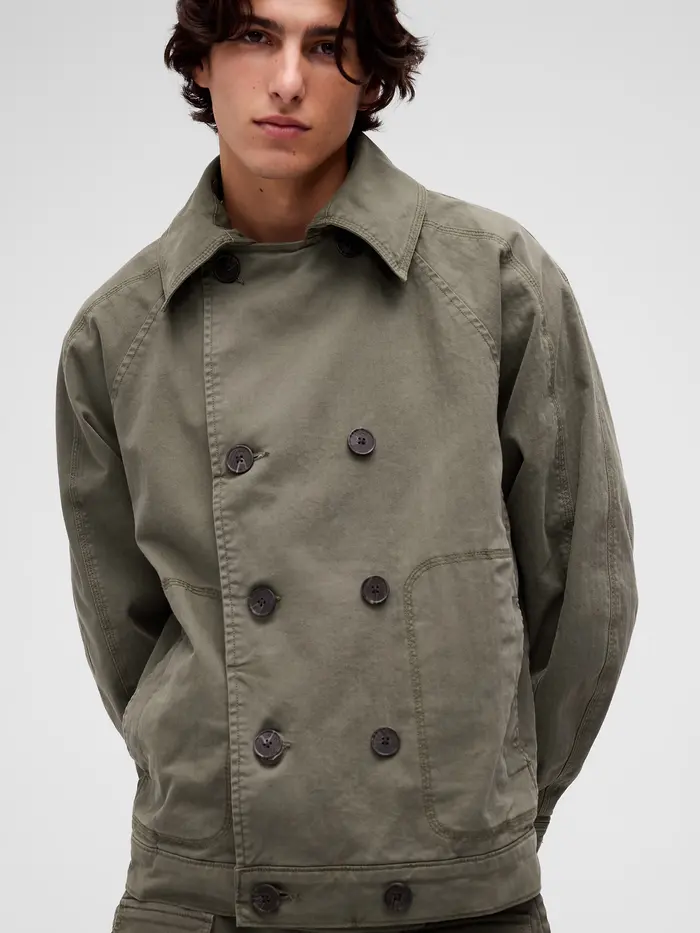 GapStudio Herringbone Peacoat - Surplus green