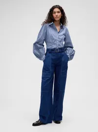 GapStudio Poplin Fitted Shirt - Blue stripe — view 3