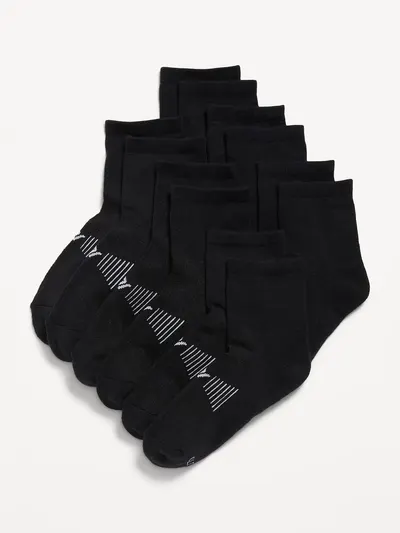 Gender-Neutral Quarter Crew Go-Dry Socks 6-Pack for Kids - BlackJack