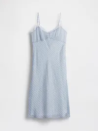 Gingham Midi Slip Dress - Light blue gingham — view 5