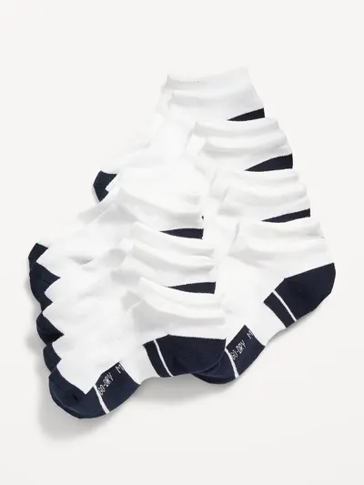 Go-Dry Ankle Socks 7-Pack for Boys - Solid White