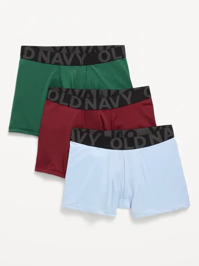 Go-Dry Boxer-Briefs Performance Underwear 3-Pack for Boys - Green Combo