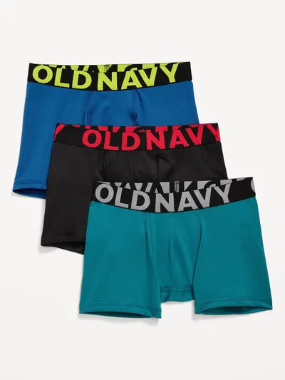 Go-Dry Boxer-Briefs Performance Underwear 3-Pack for Boys - Multi